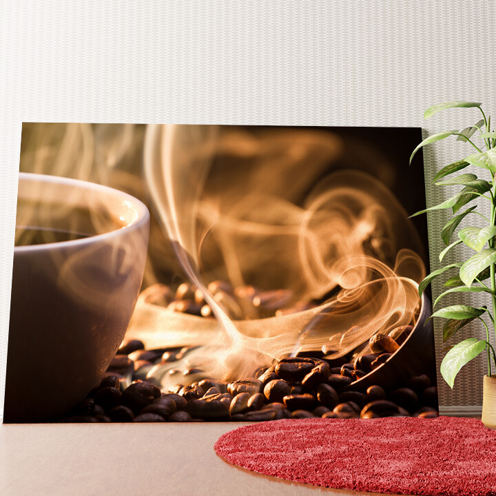 Duftende Kaffeebohnen Wandbild personalisiert