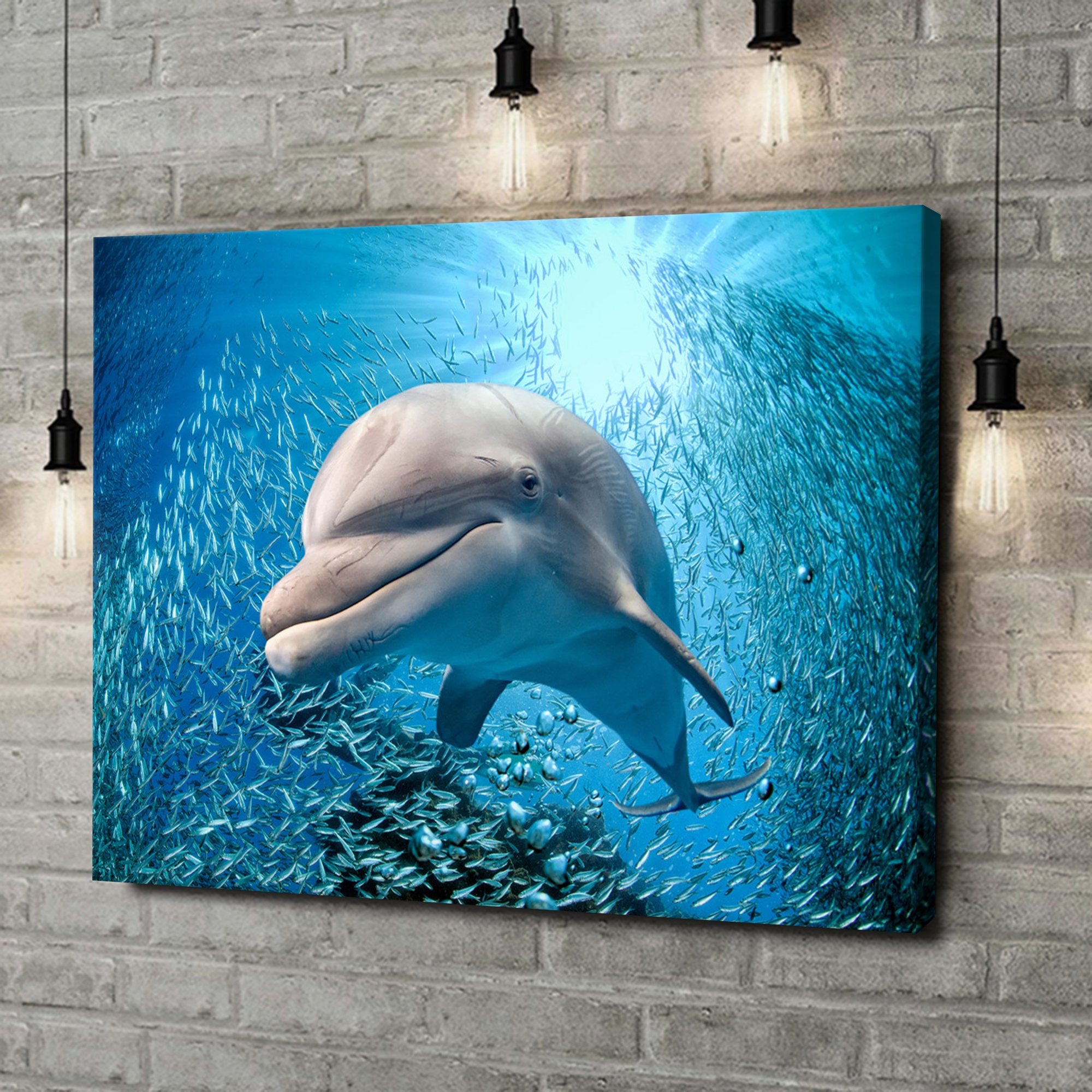 Liebesleinwand als Geschenk Delfin im Meer
