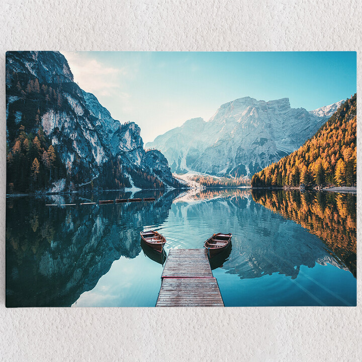 Personalisiertes Leinwandbild Pragser Wildsee Südtirol Italien