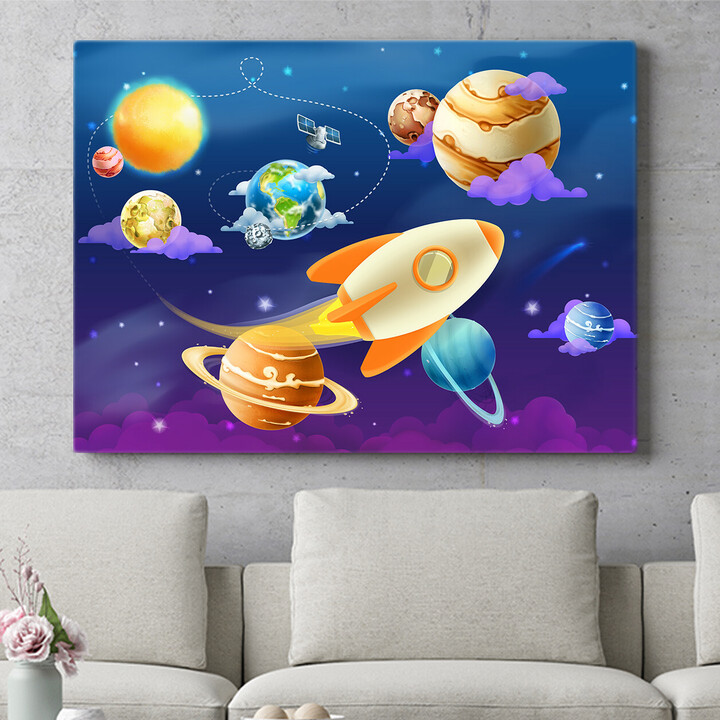 Personalisiertes Wandbild Cartoon Planetensystem