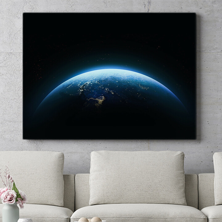 Personalisiertes Wandbild Erde bei Nacht