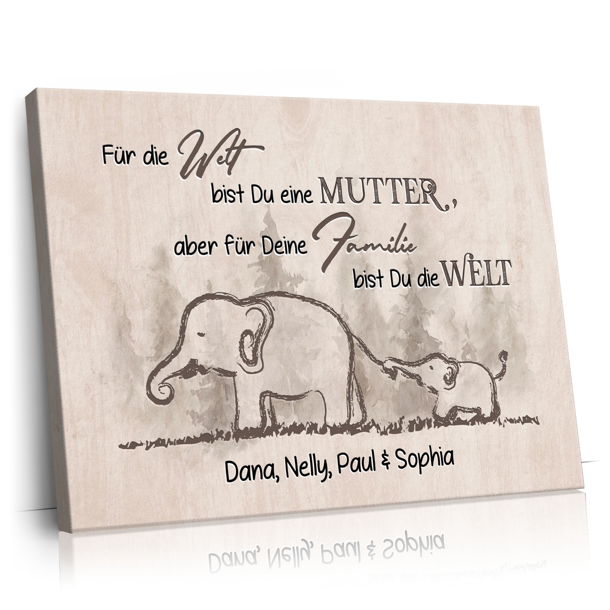 Personalisierbares Geschenk Elefantenmama