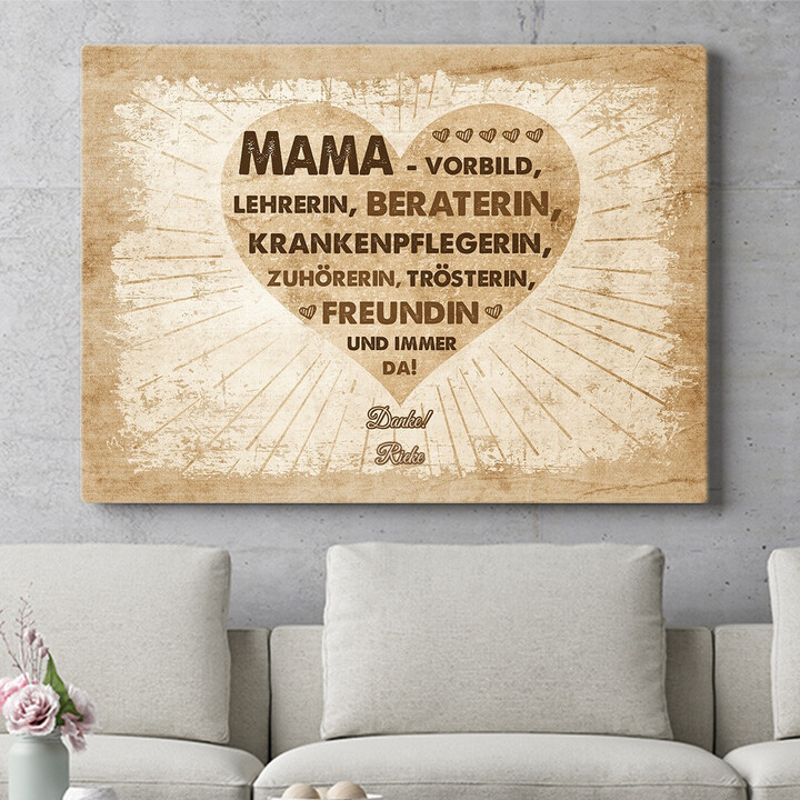 Personalisiertes Wandbild Bedeutung von Mama