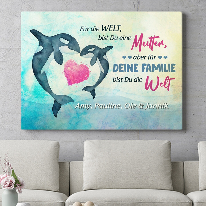 Personalisiertes Wandbild Orca Mama
