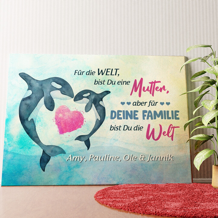 Orca Mama Wandbild personalisiert