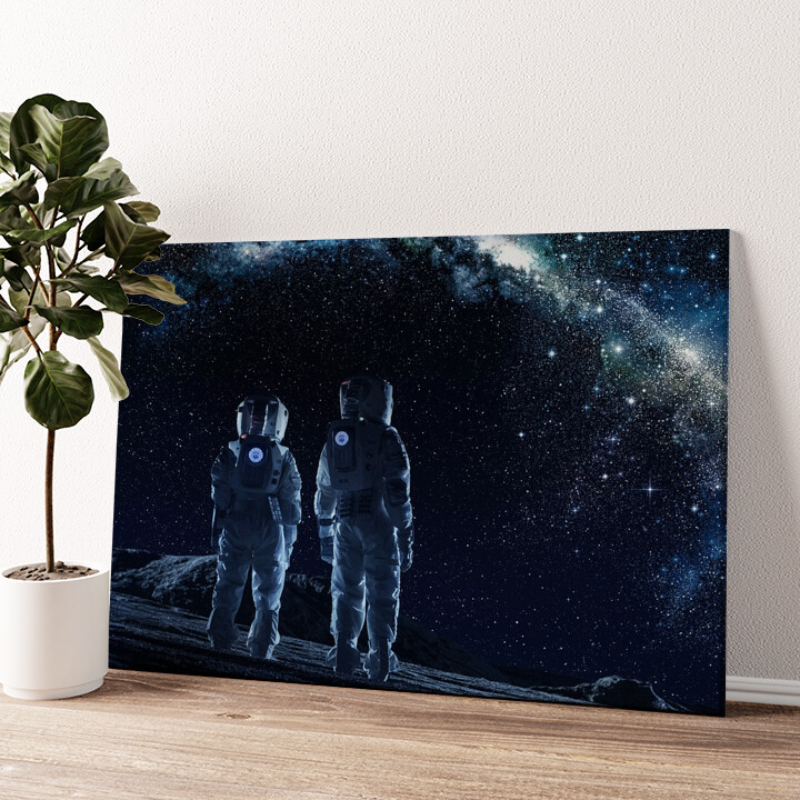 Leinwandbild personalisiert Zwei Astronauten