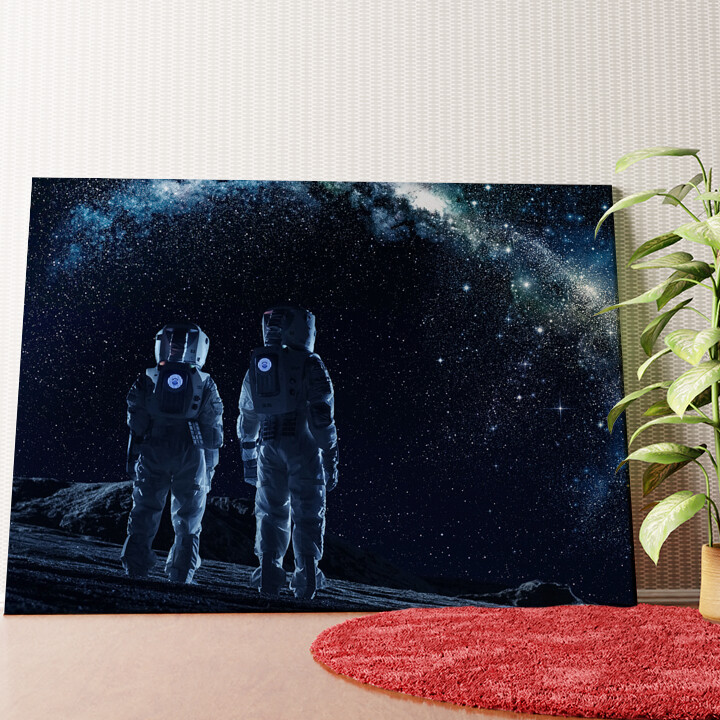Zwei Astronauten Wandbild personalisiert