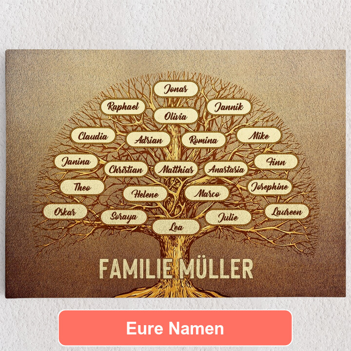 Personalisiertes Leinwandbild Baum der Familie