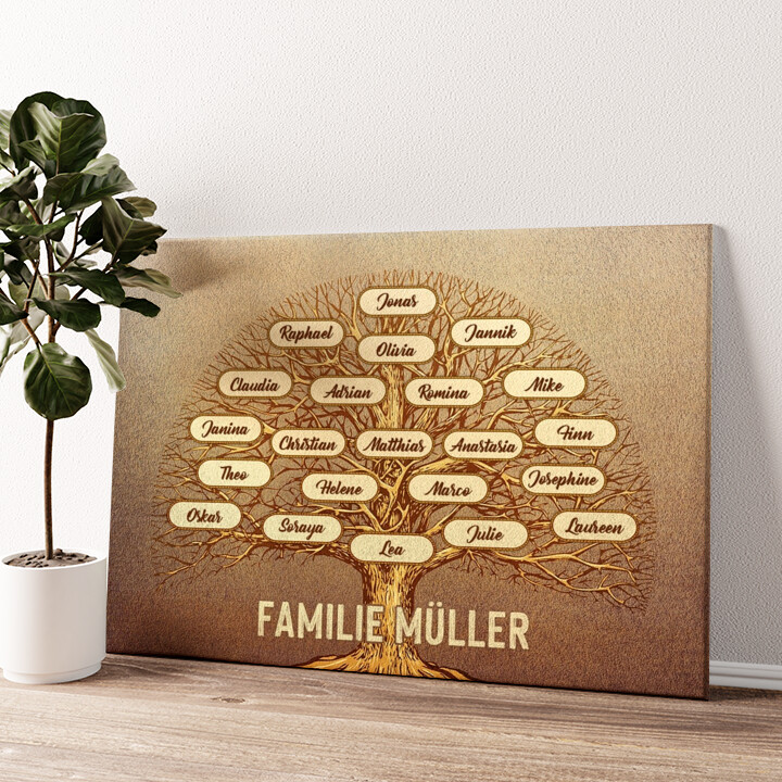 Leinwandbild personalisiert Baum der Familie