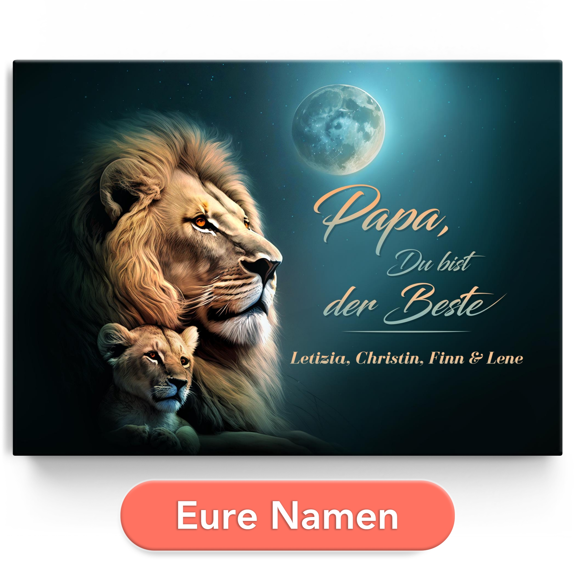 Papa ist der Beste Personalisierbares Leinwandbild Liebesleinwand.de