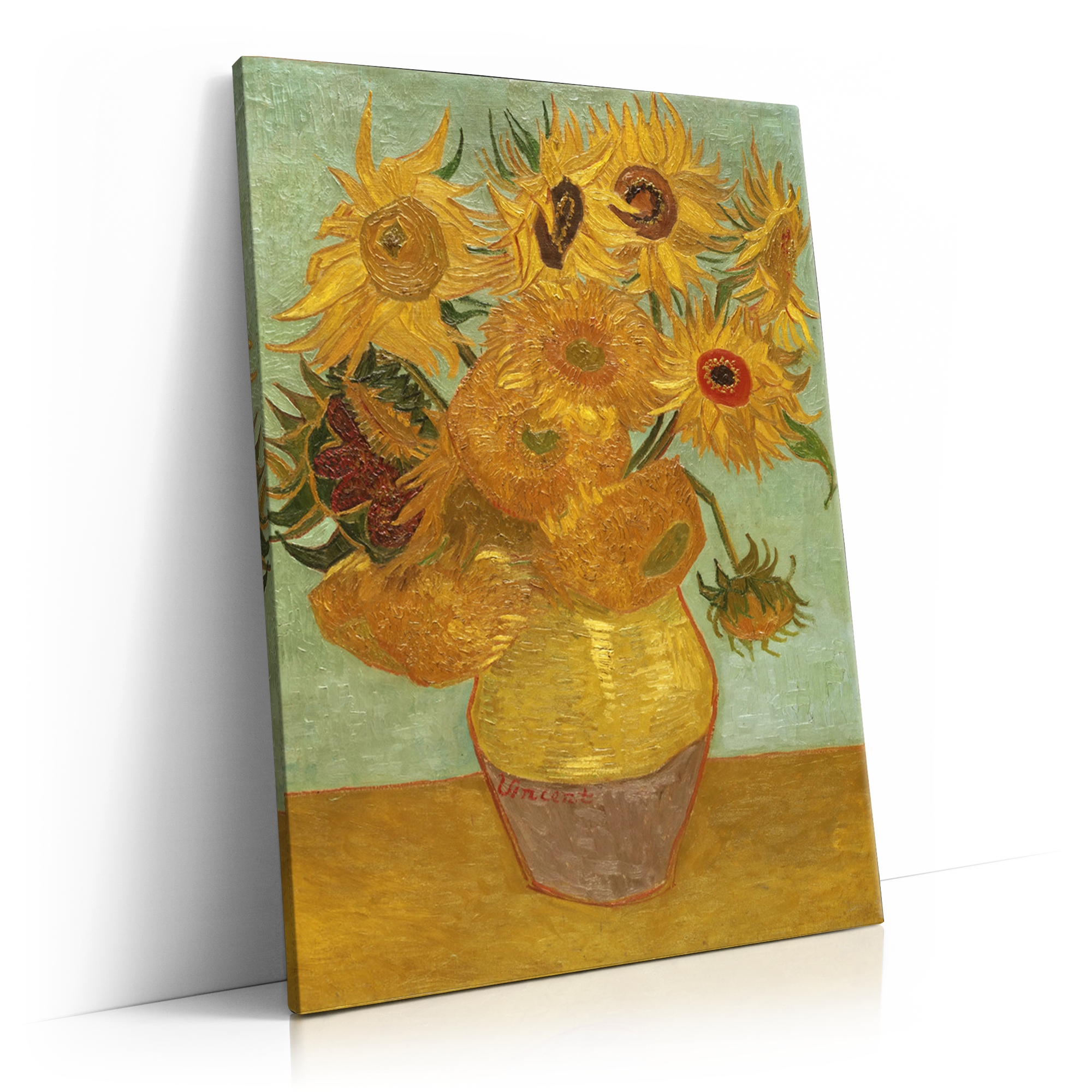 Personalisierbares Geschenk Vase mit Sonnenblumen