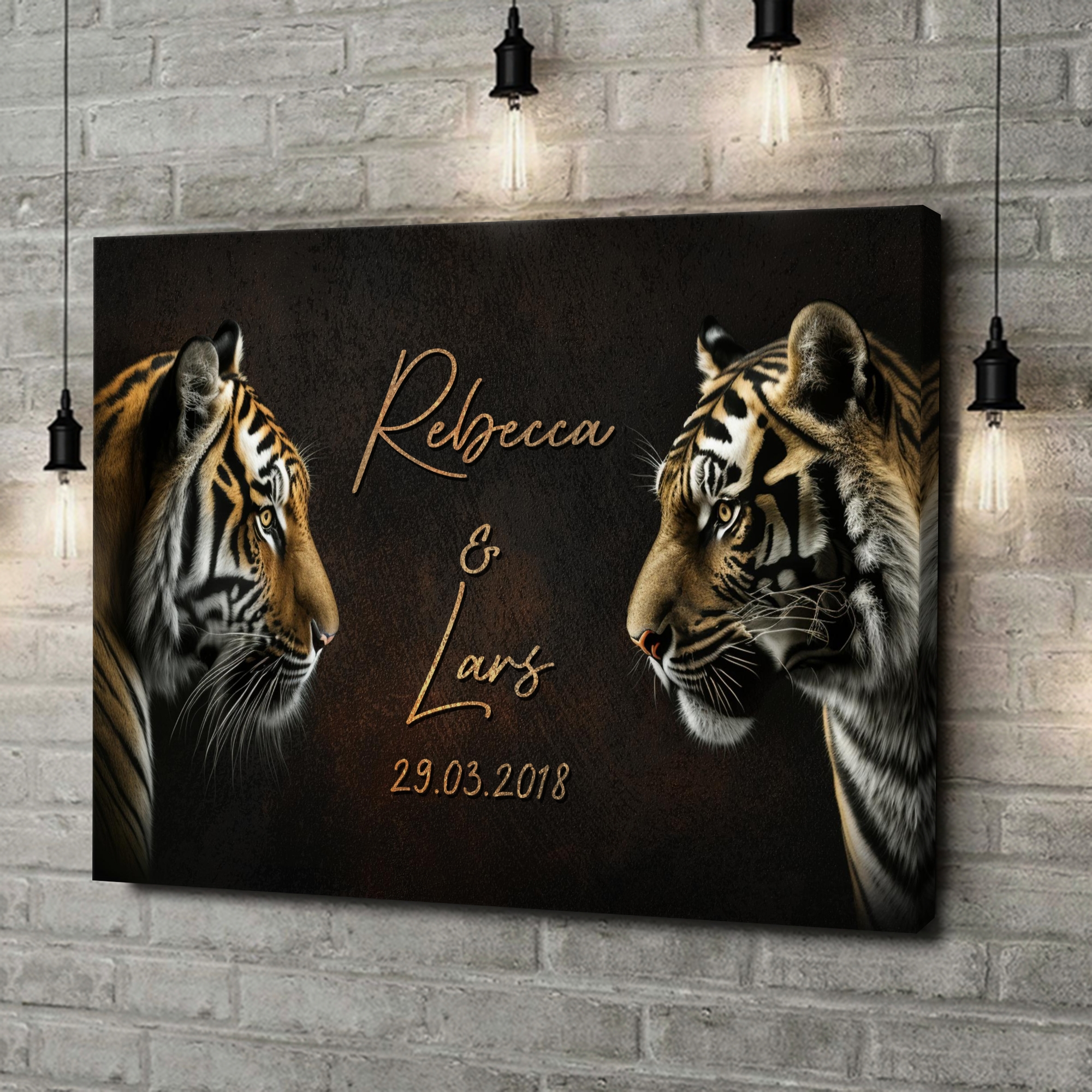 Liebesleinwand als Geschenk Tiger Love