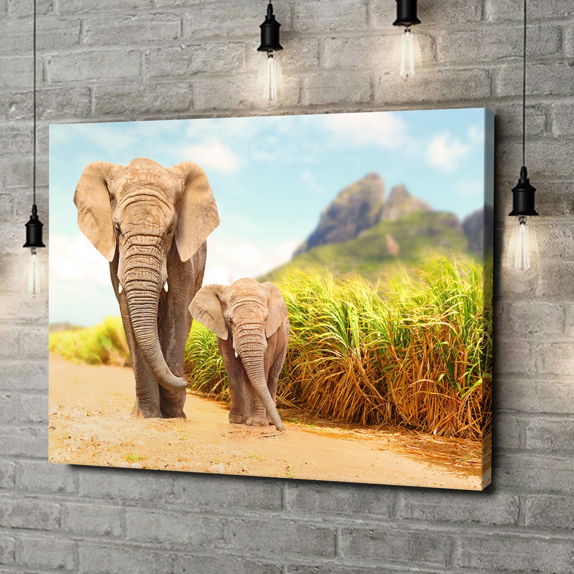 Liebesleinwand als Geschenk Elefanten in Afrika