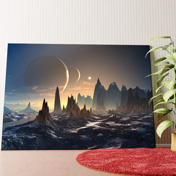 Fantasy Alien Planet Wandbild personalisiert