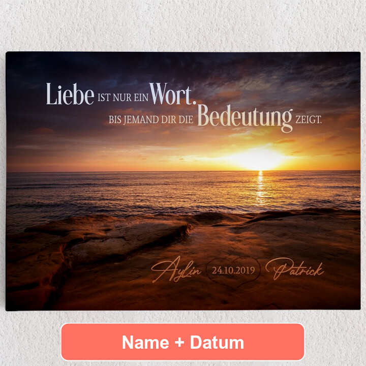 Bedeutung von Liebe - Personalisierbares Leinwandbild Liebesleinwand.de