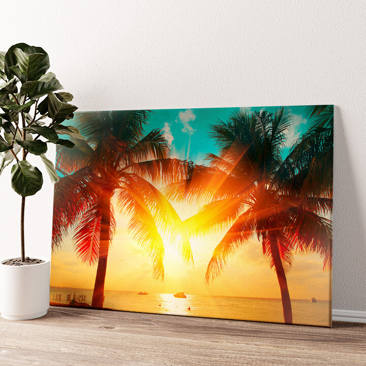 Leinwandbild personalisiert Palmen in der Karibik
