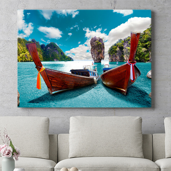 Personalisiertes Wandbild Boote vor Phuket - Thailand