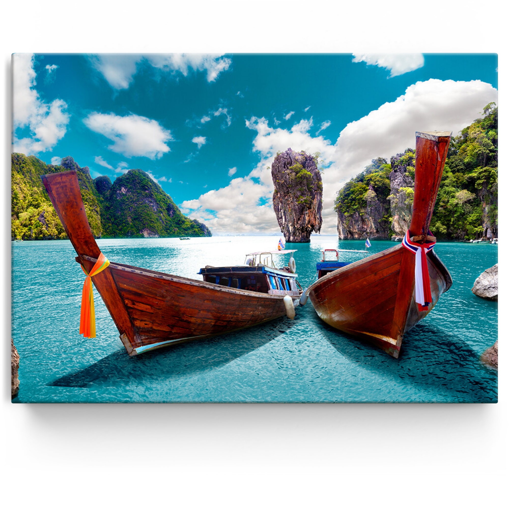 Personalisiertes Leinwandbild Boote vor Phuket - Thailand