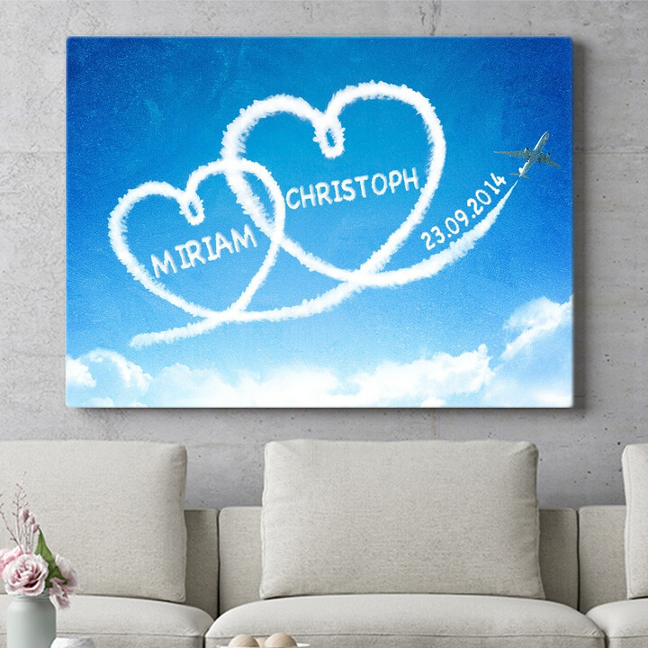 Personalisiertes Wandbild Flugticket zur Liebe
