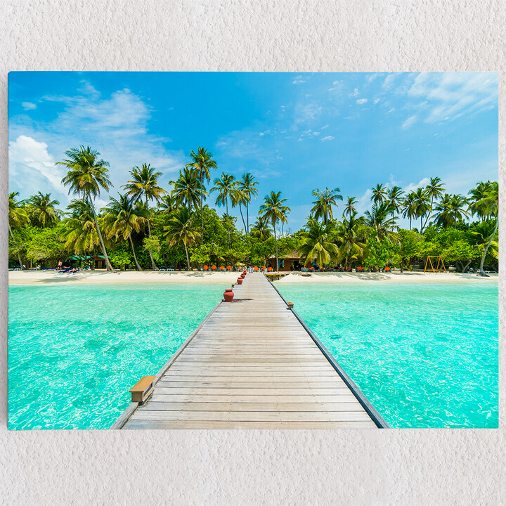 Personalisiertes Leinwandbild Malediven Steg