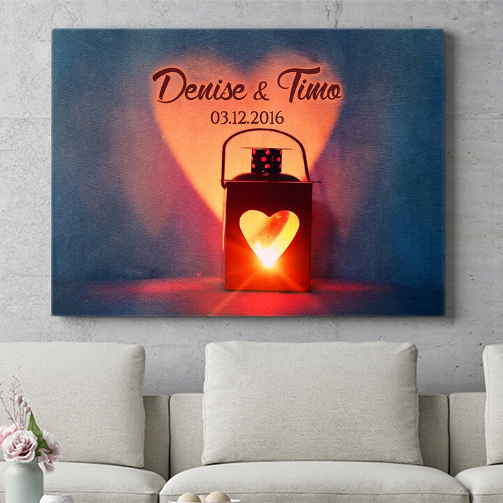 Personalisiertes Wandbild Licht der Liebe