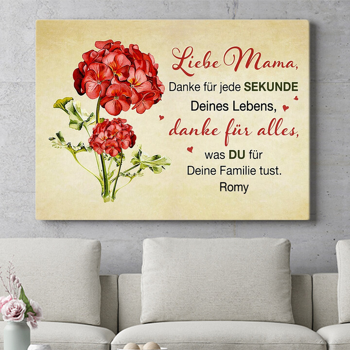 Personalisiertes Wandbild Blume für Mama