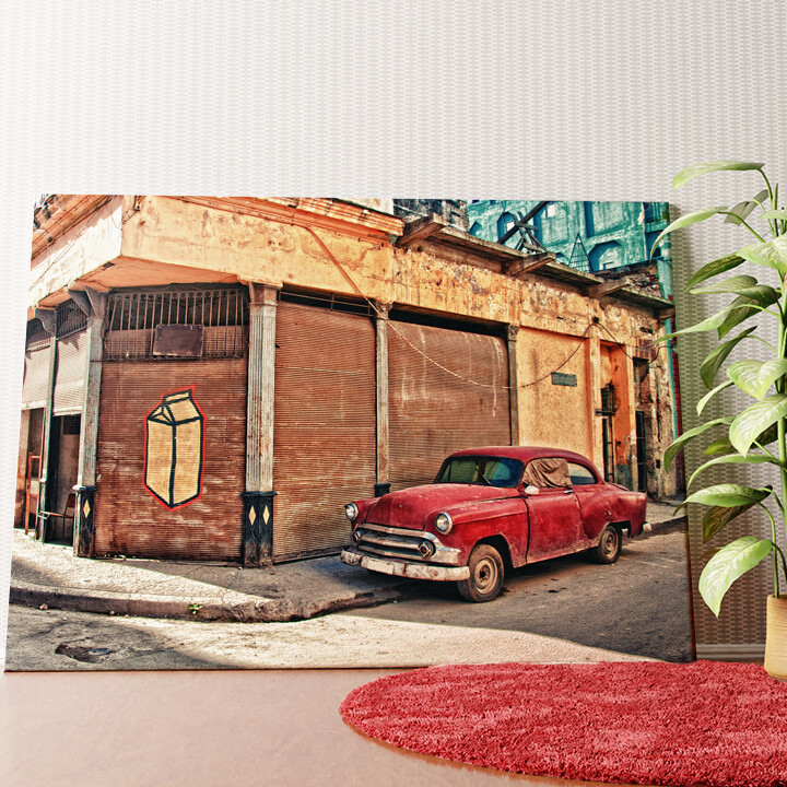 Oldtimer in Kuba Wandbild personalisiert