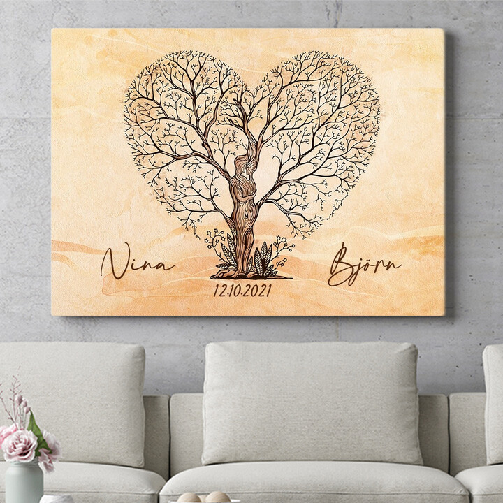Personalisiertes Wandbild Liebesbaum