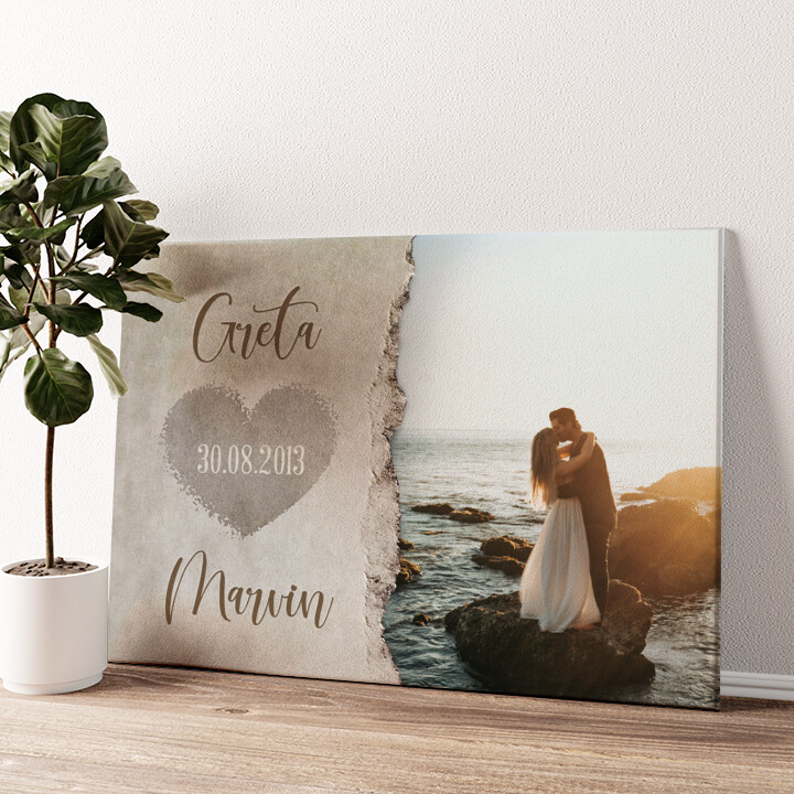 Bleibende Erinnerung - Personalisierbares Leinwandbild Liebesleinwand.de