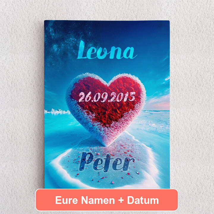 Personalisiertes Leinwandbild Winter der Liebe
