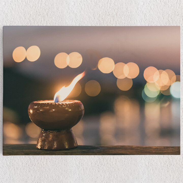 Personalisiertes Leinwandbild Kerze der Ruhe