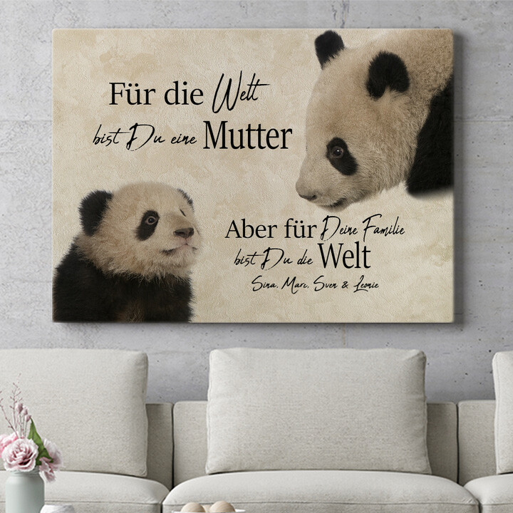 Personalisiertes Wandbild Pandamutter