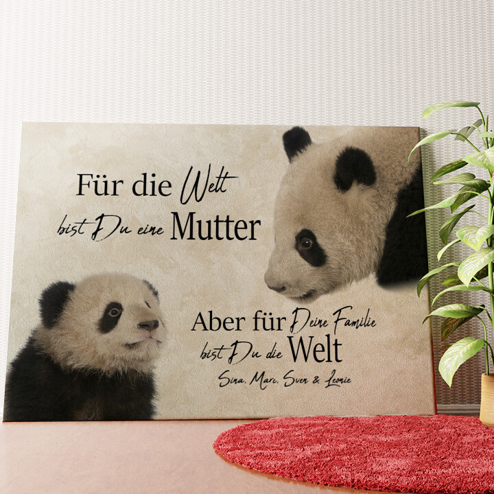 Pandamutter Wandbild personalisiert