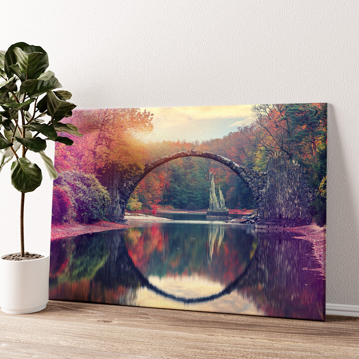 Leinwandbild personalisiert Rakotz Brücke Azalea und Rhododendron Park Kromlau