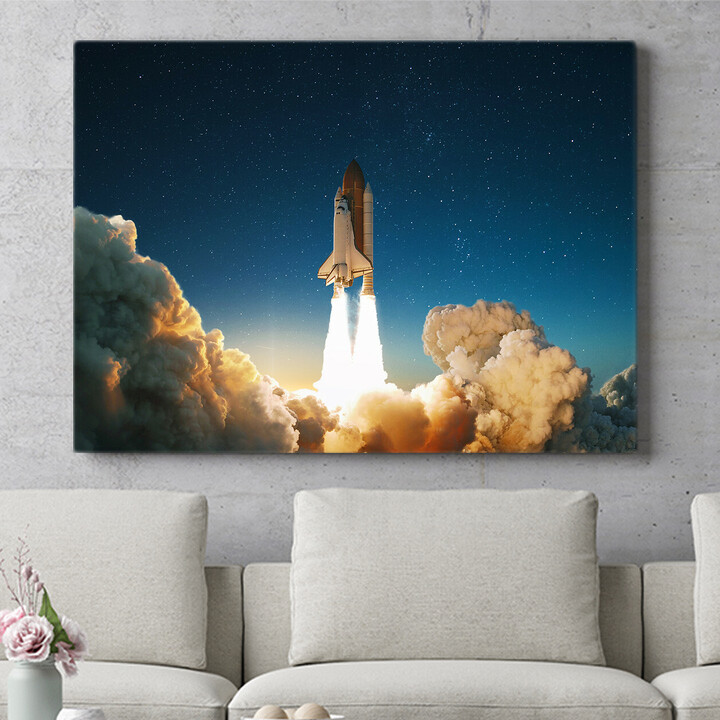 Personalisiertes Wandbild Space Shuttle Start