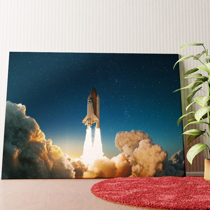 Space Shuttle Start Wandbild personalisiert