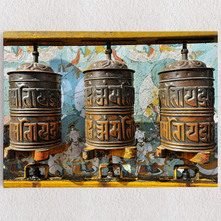 Personalisiertes Leinwandbild Gebetsmühlen Tibet