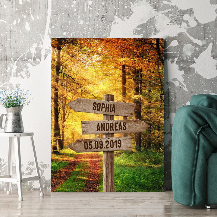 Personalisiertes Wandbild Herbstwaldromantik
