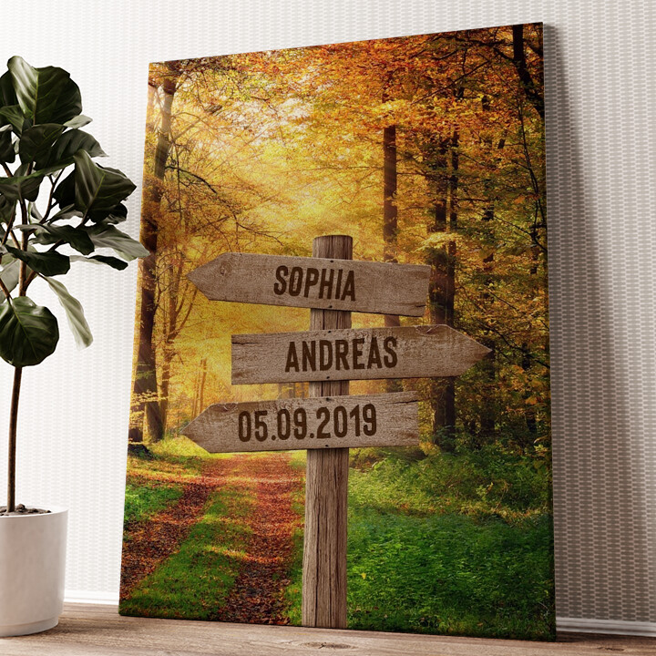 Leinwandbild personalisiert Herbstwaldromantik