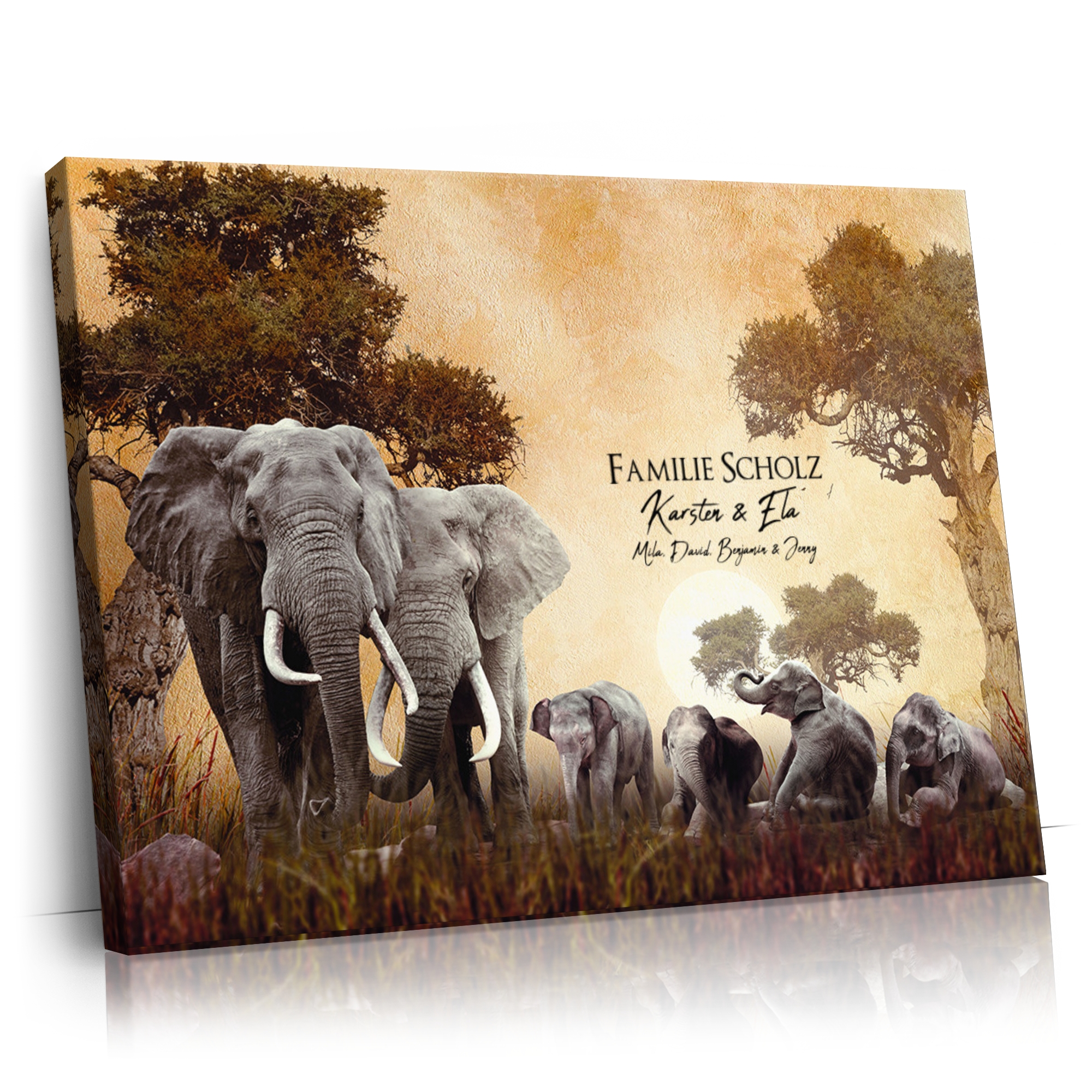 Personalisierbares Geschenk Elefantenfamilie