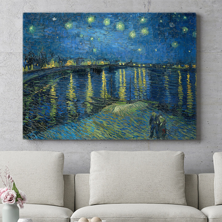 Personalisiertes Wandbild Sternennacht über der Rhone
