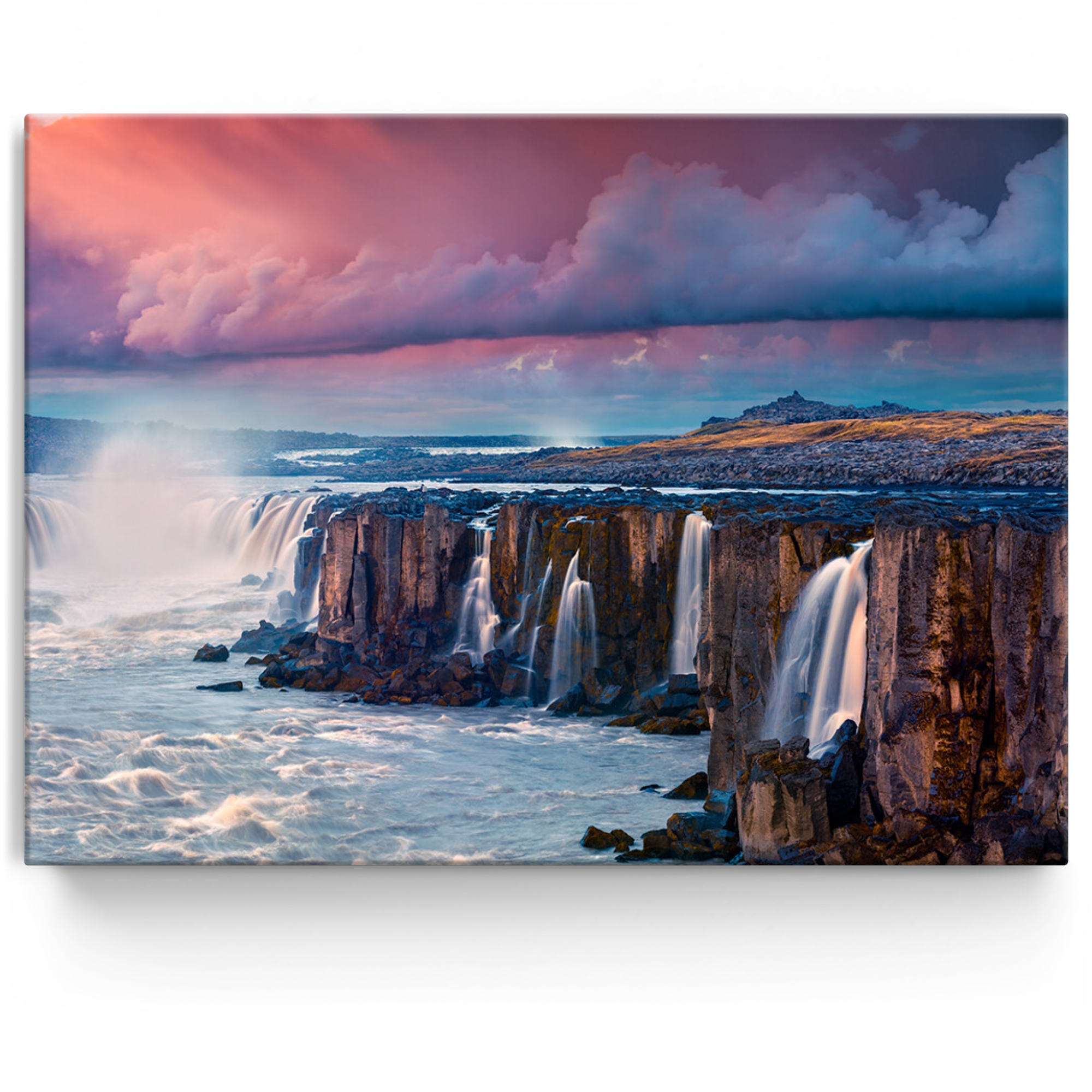 Personalisiertes Leinwandbild Jokulsa Fjollum Wasserfall Island