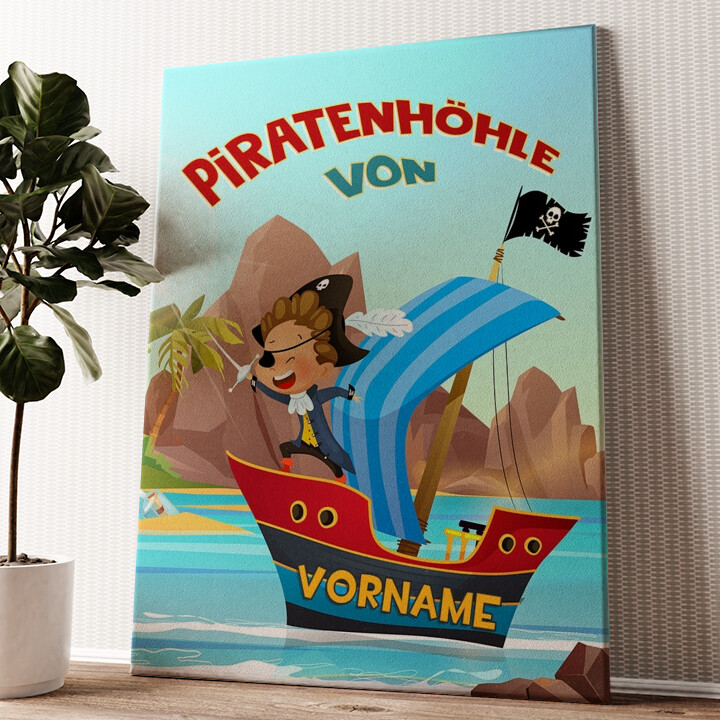 Leinwandbild personalisiert Piratenschiff