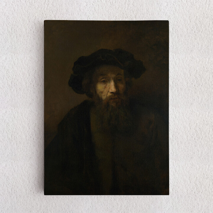 Personalisiertes Leinwandbild Mann mit Bart und Hut
