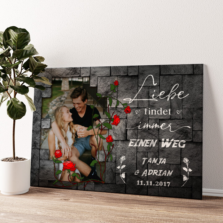 Liebe findet einen Weg Personalisierbares Leinwandbild Liebesleinwand.de Liebe findet einen Weg Personalisierbares Leinwandbild Liebesleinwand.de