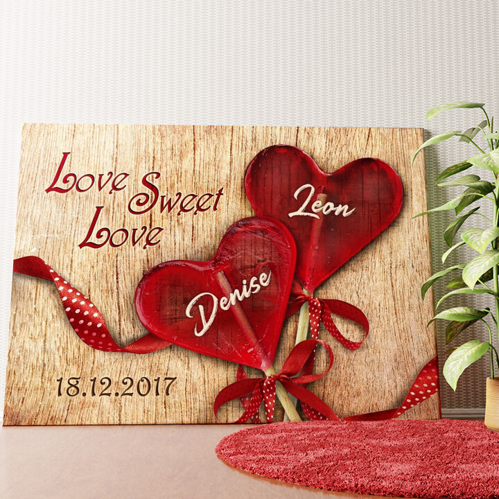 Love Sweet Love Wandbild personalisiert