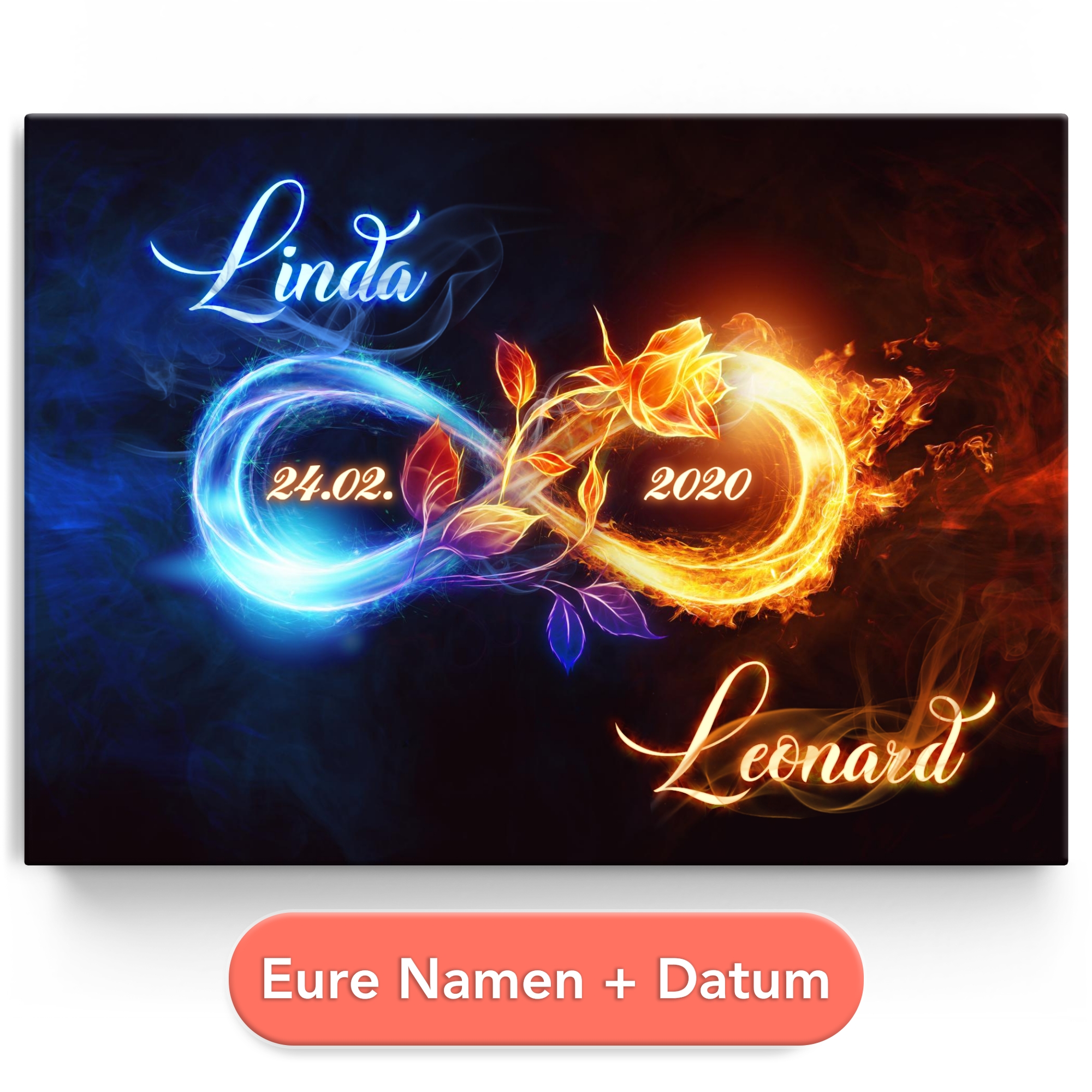 Unendliche Verbindung Personalisierbares Leinwandbild Liebesleinwand de Unendliche Verbindung Personalisierbares Leinwandbild Liebesleinwand de