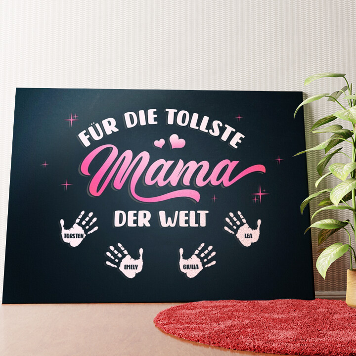 Kinderhände für Mama Wandbild personalisiert