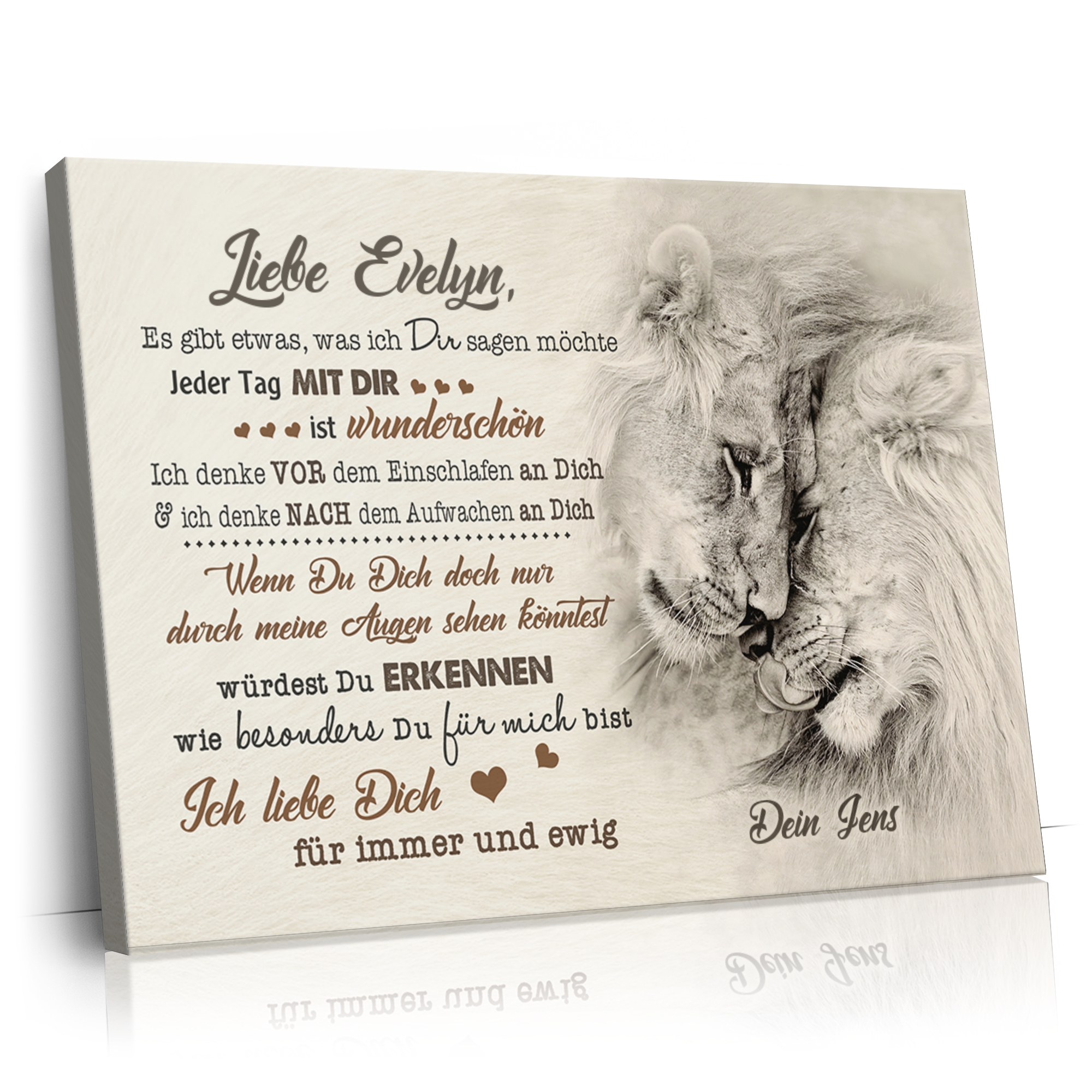 Jeder Tag mit Dir - Personalisierbares Leinwandbild | Liebesleinwand.de
