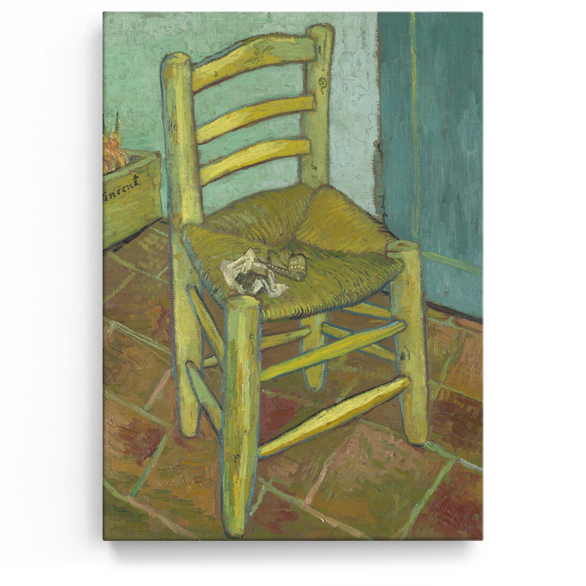Personalisiertes Leinwandbild Vincents Stuhl mit Pfeife